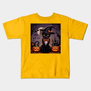 halloween cat Kids T-Shirt